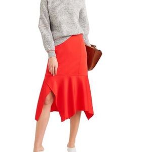 Women's Red Midi Skirt